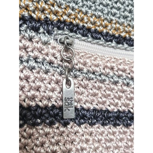 THE SAK Silverwood Crochet Shoreline Bucket Hobo Bag Multicolor Striped 15x13 - Picture 5 of 10